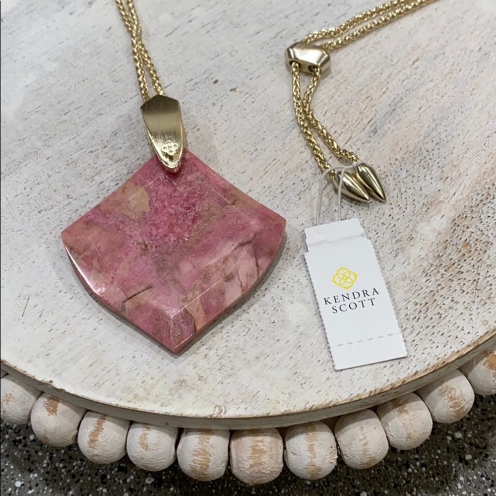 Kendra Scott Aislinn Necklace - Pink Rhodonite - Picture 3 of 4
